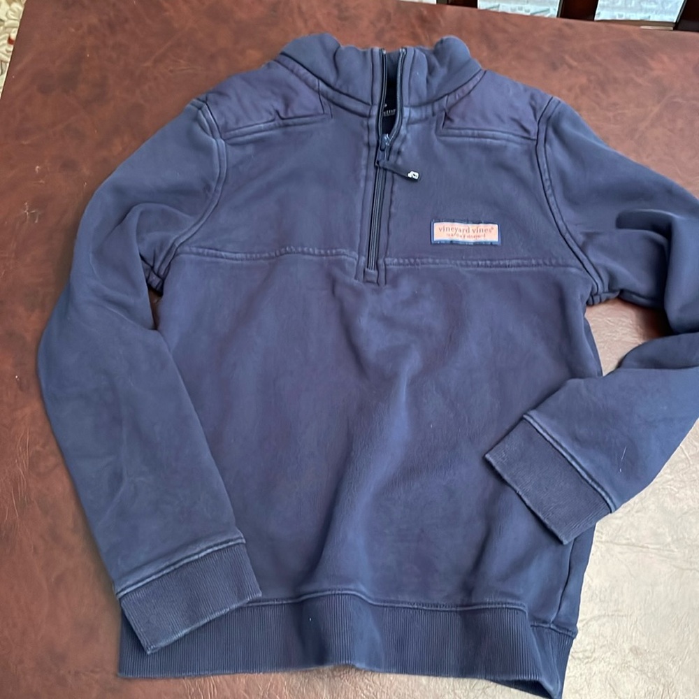 Vineyard Vines Boys' Shep Shirt, 3/4 zip navy blue size youth medium pull over